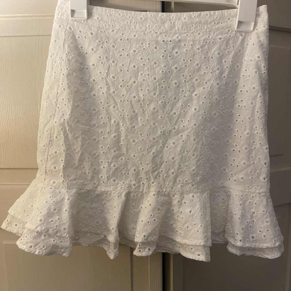 White Eyelet Mini Skirt